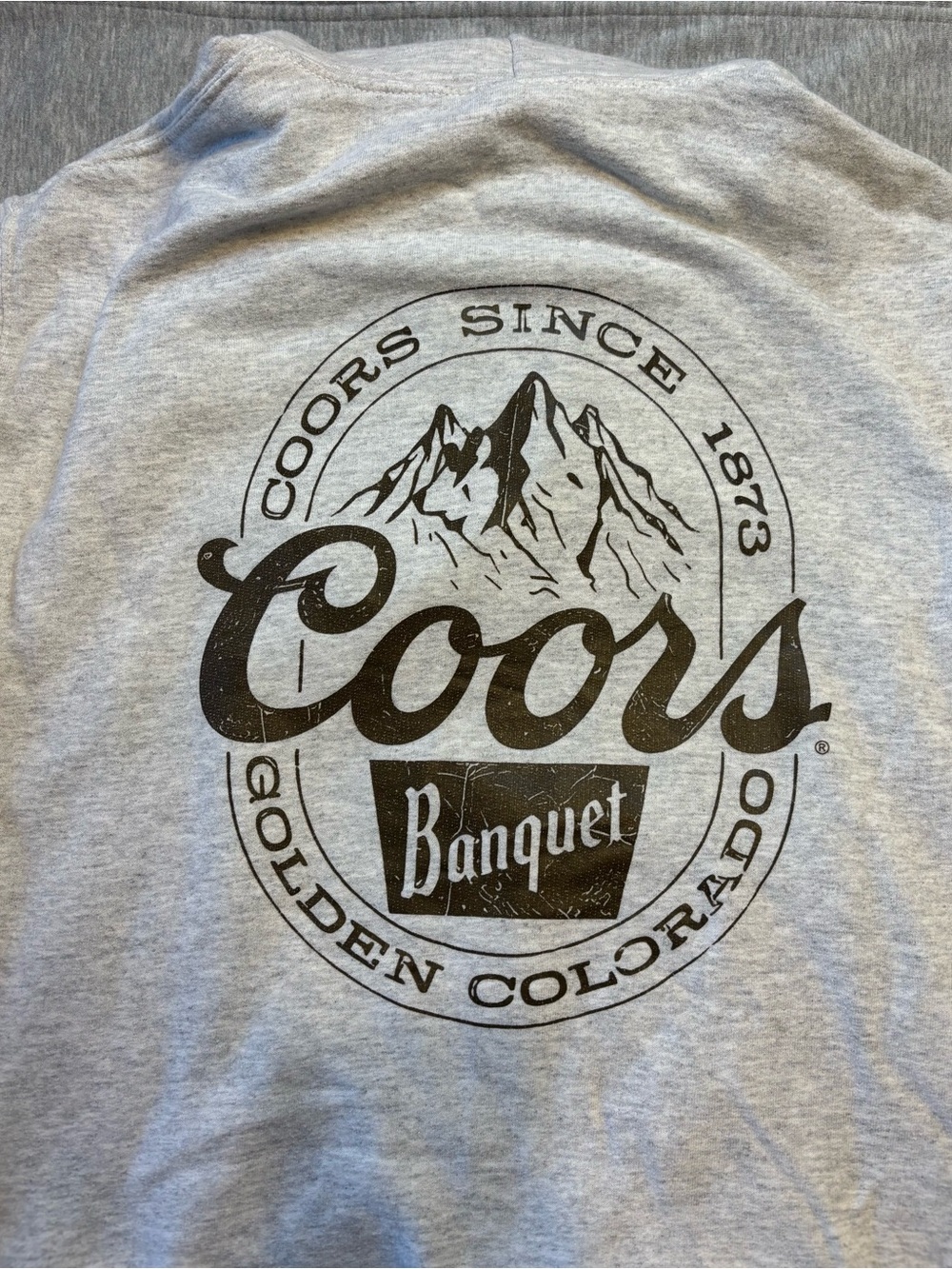 Coors Banquet Logo Hoodie- Gray Small Western Colorado Vintage Style